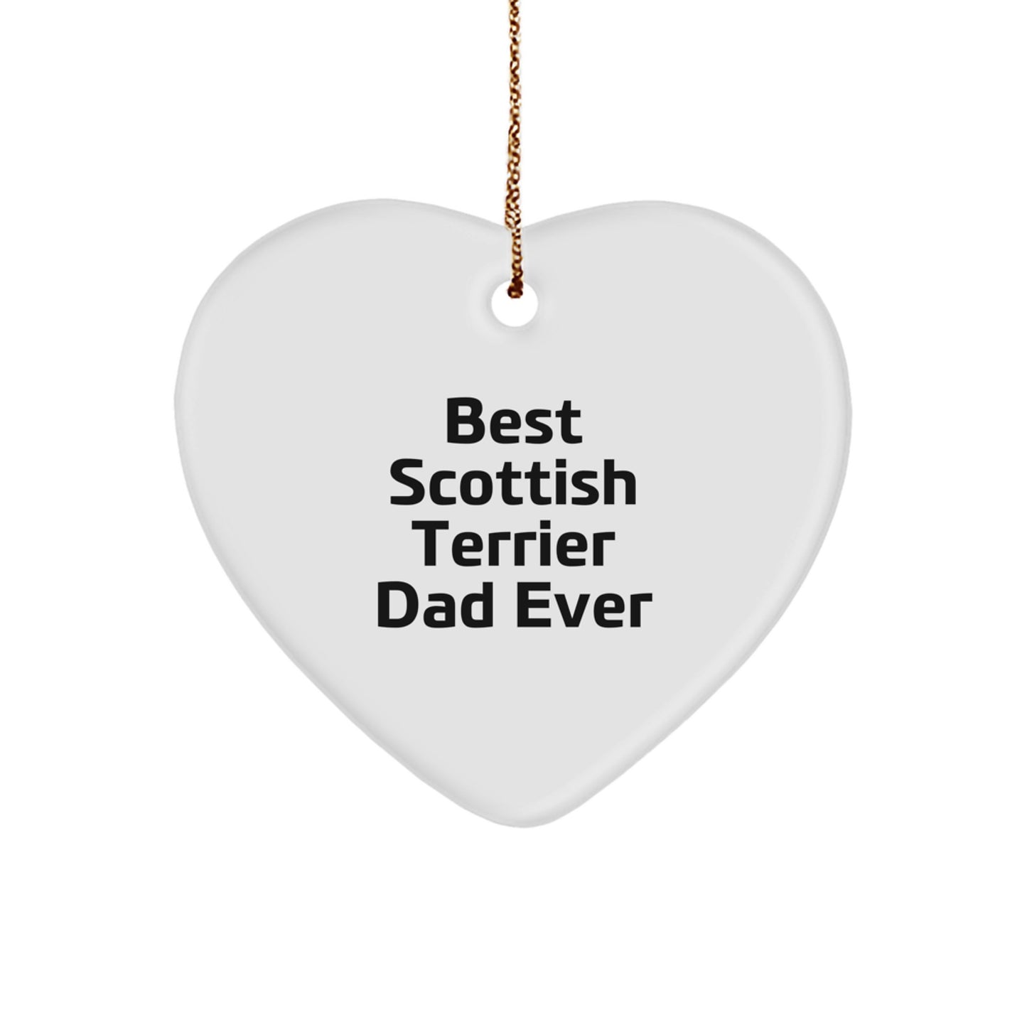 Funny Scottish Terrier Dog Gifts for Men, 'Best Scottish Terrier Dad Ever' Heart Ornament, Gifts from Husband to Family, Christmas Unique Presents - Image 1
