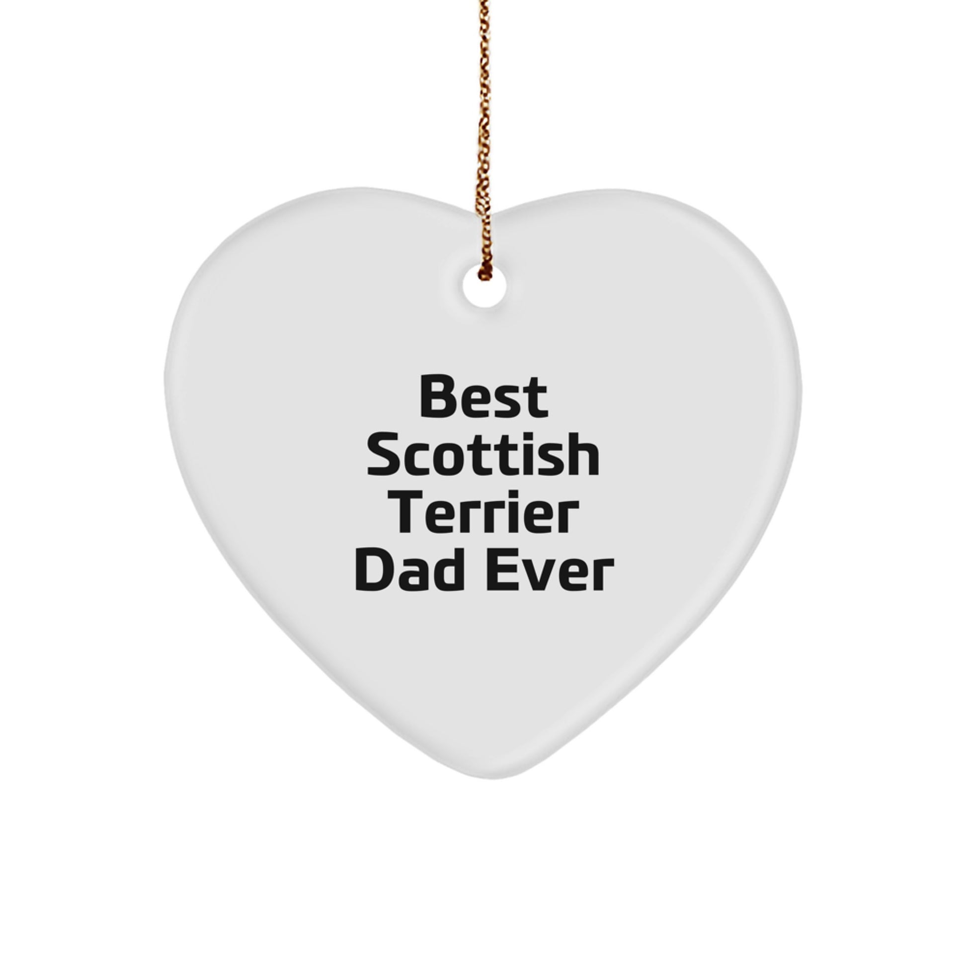 Funny Scottish Terrier Dog Gifts for Men, 'Best Scottish Terrier Dad Ever' Heart Ornament, Gifts from Husband to Family, Christmas Unique Presents - Image 1