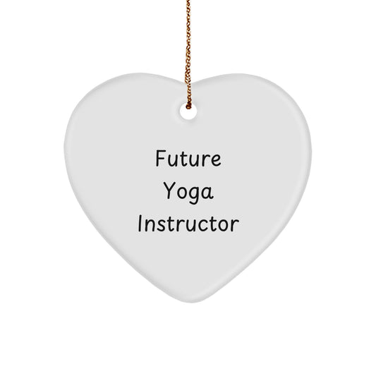 Funny Yoga Instructor Gifts from Men for Christmas Unique Heart Ornament Quotes, Gifts for Future Yoga Instructors - Image 1