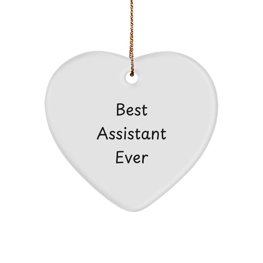 Funny Assistant Quotes Heart Ornament Gifts from Friends for Best Assistant Ever, Durable MDF Heart Shaped Decoration for Christmas, Unique Assistant Gifts for Women, Coworkers, Family - Image 1