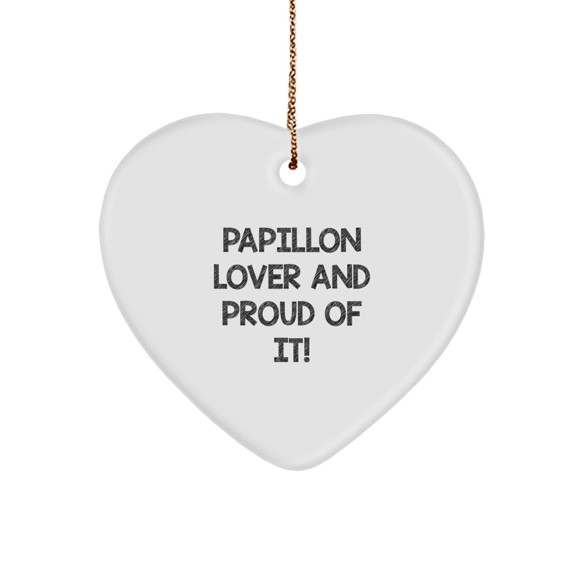 Papillon Dog Lover Gifts from Friends to Family - Funny Heart Ornament for Christmas - Image 1
