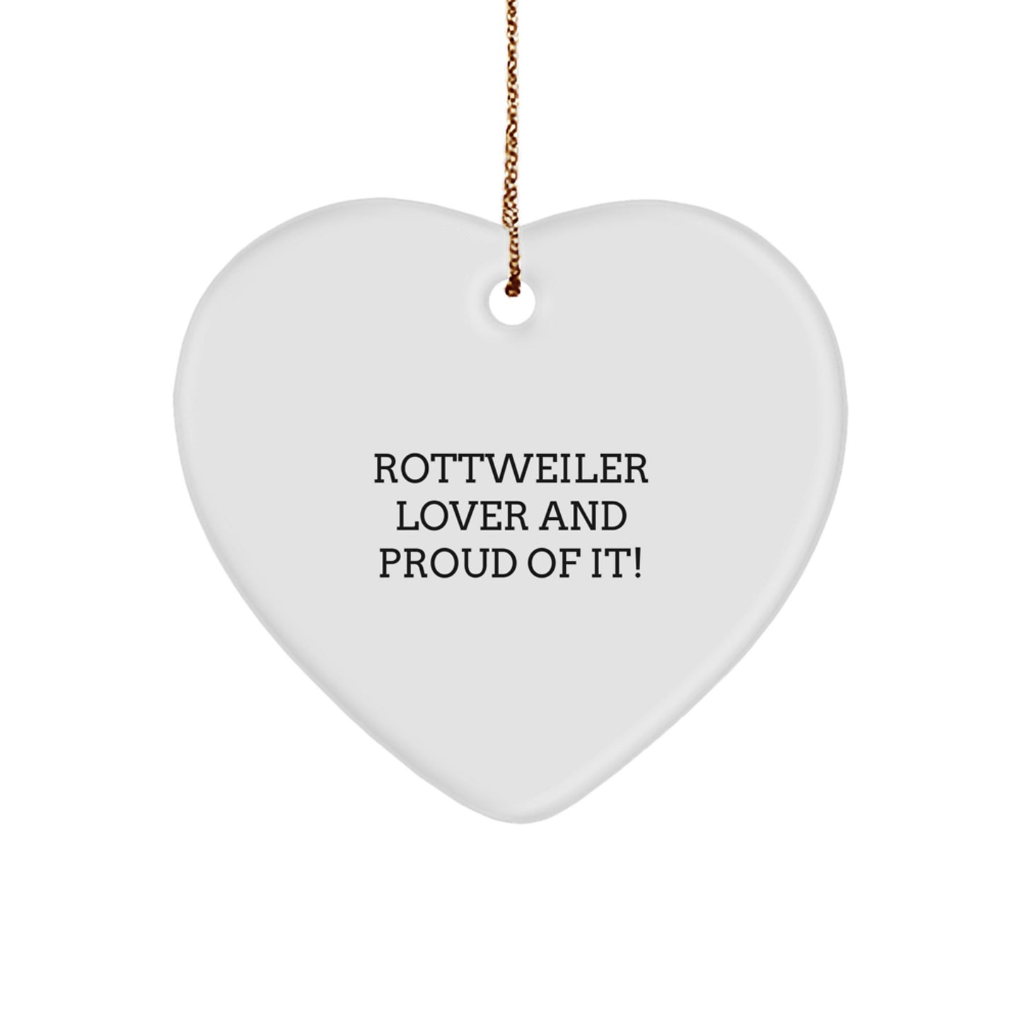 Rottweiler Dog Lover Gifts from Friends to Family - Funny Heart Ornament for Christmas - Image 1