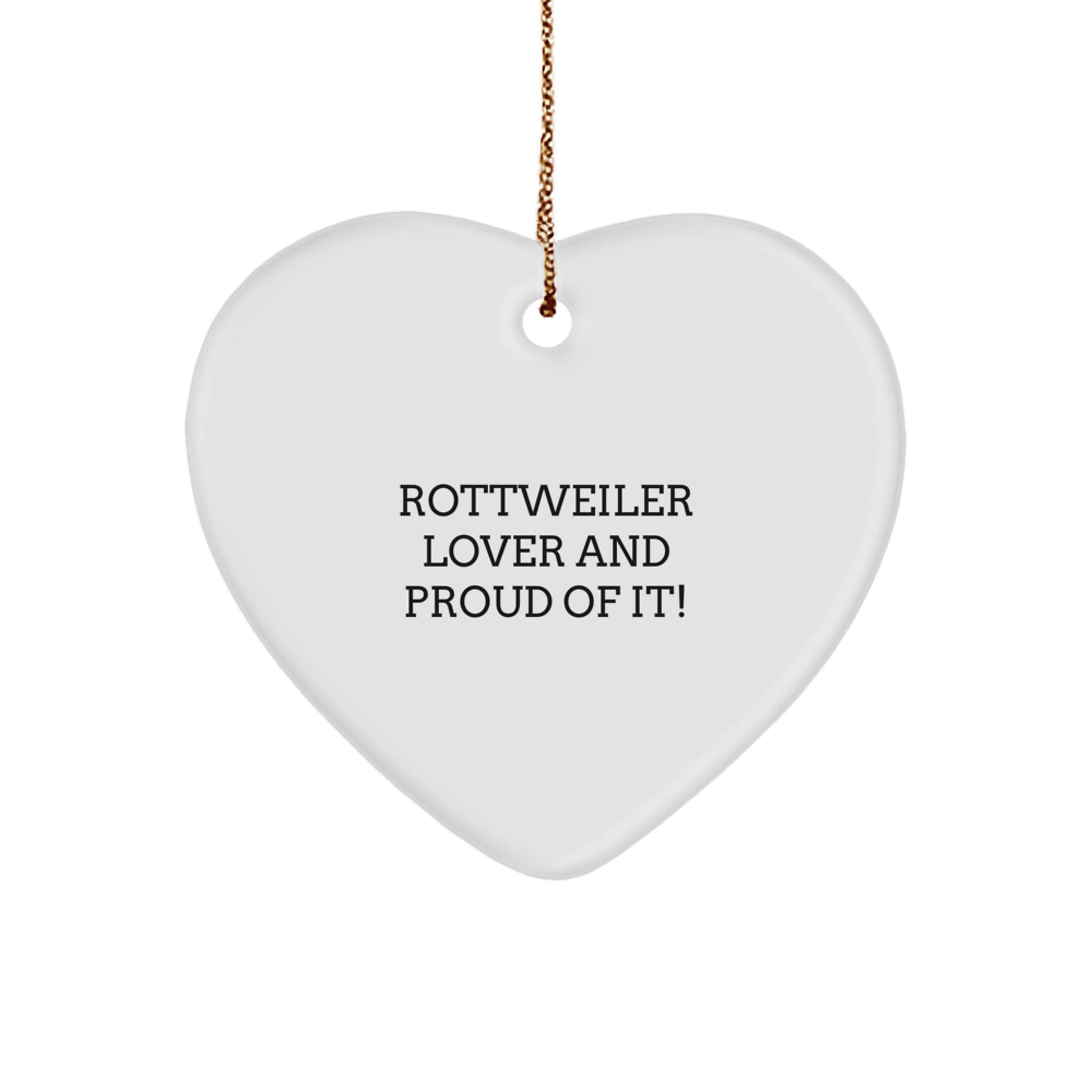 Rottweiler Dog Lover Gifts from Friends to Family - Funny Heart Ornament for Christmas - Image 1