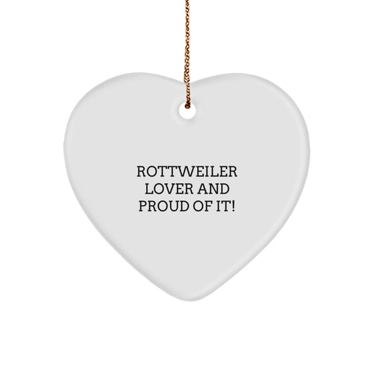Rottweiler Dog Lover Gifts from Friends to Family - Funny Heart Ornament for Christmas - Image 1