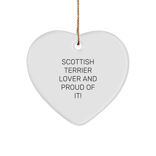 'Scottish Terrier Lover And Proud Of It!' Heart Ornament, Gifts from Family to Scottish Terrier Dog, Christmas Unique Presents for Scottish Terrier Dog Owners - Image 1