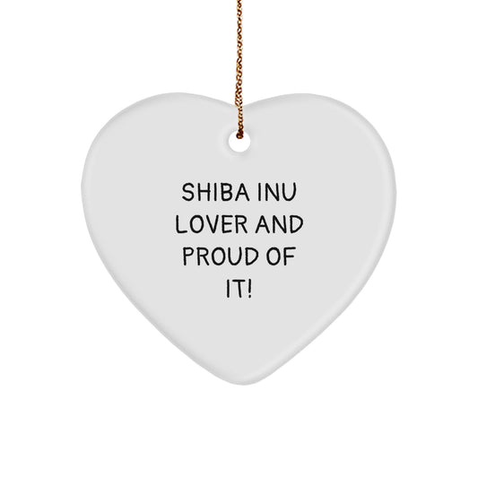 Shiba Inu Dog Lovers Gifts from Friends, Family & Coworkers - Heart Ornament for Christmas - Image 1