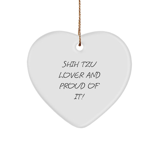 Shih Tzu Dog Lovers Gifts from Family - Heart Ornament for Christmas - Image 1