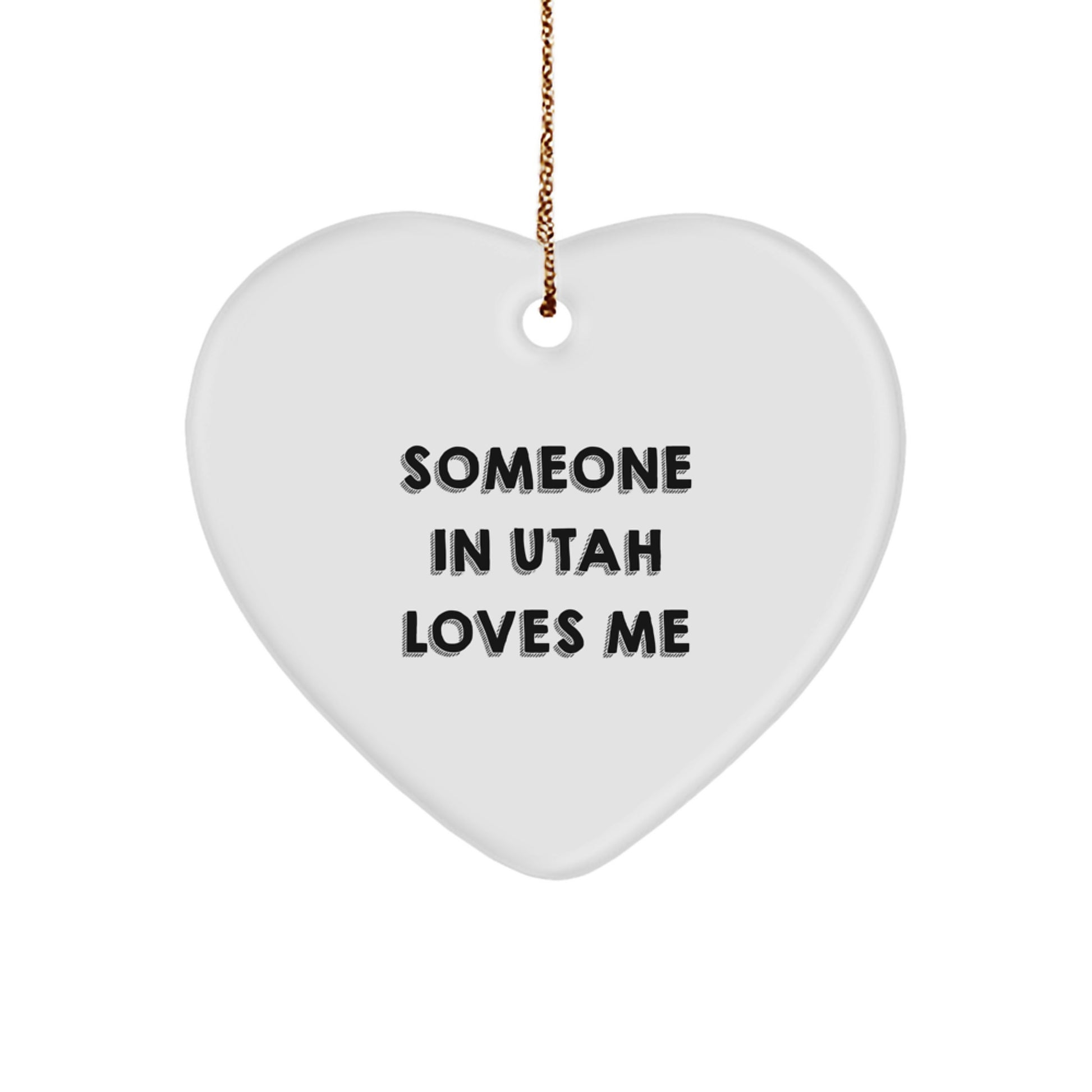 Utah Heart Ornament Gifts from Someone In Utah Loves Me, Funny Christmas Memorable Present for Men, Women, Friends, Coworkers, and Family - Image 1
