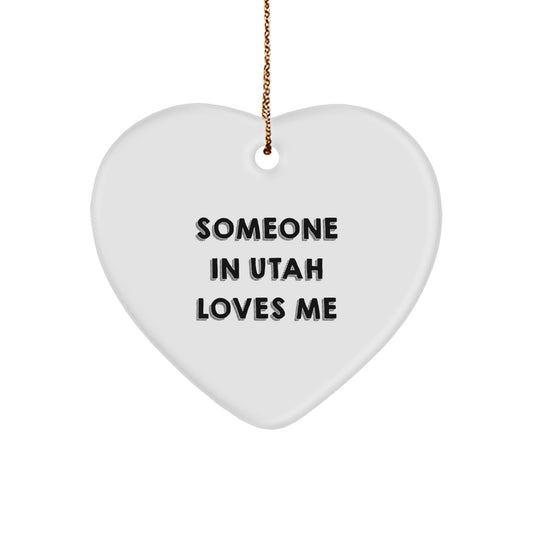 Utah Heart Ornament Gifts from Someone In Utah Loves Me, Funny Christmas Memorable Present for Men, Women, Friends, Coworkers, and Family - Image 1