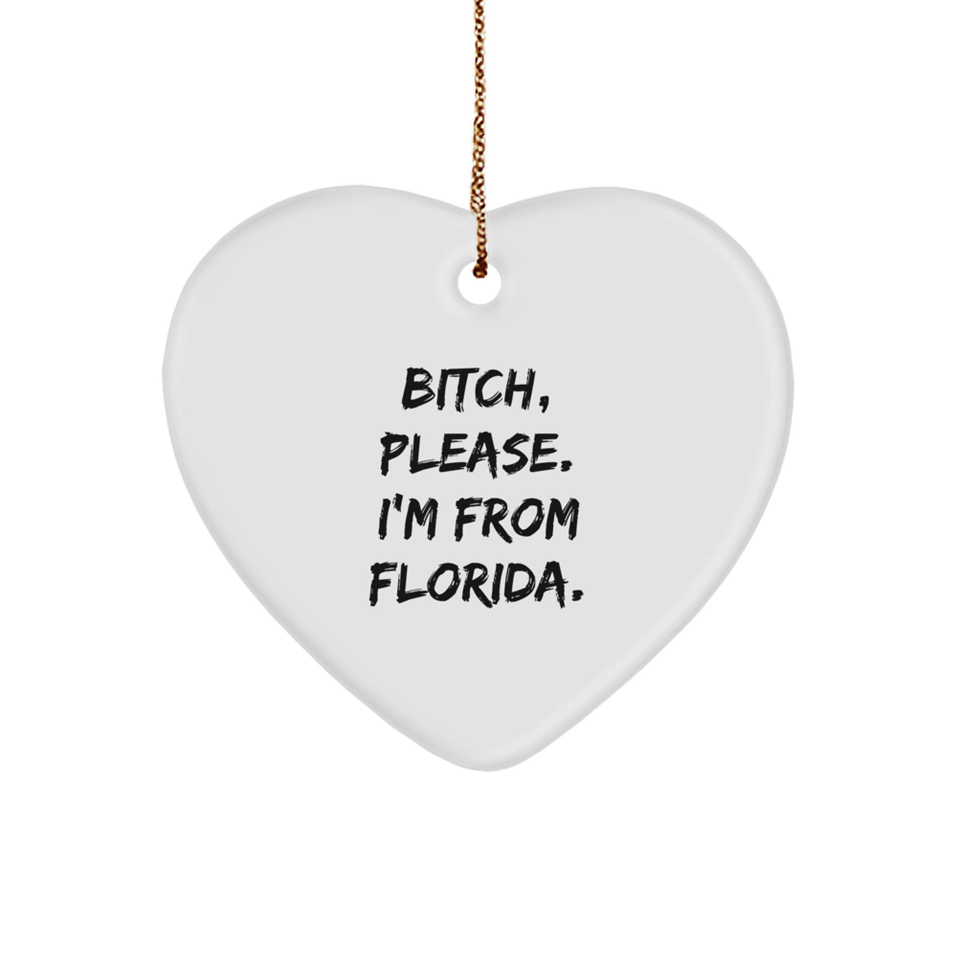 Florida Fun Heart Ornament, 'B-tch, Please. I'm From Florida.' - Gifts from Friends for Florida Lovers - Christmas Unique Gifts - Image 1