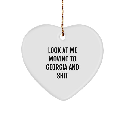 Funny Georgia Quotes Heart Ornament, Gifts from Friends in Georgia, Perfect for Georgia Gifts, Unique Christmas Unique Gifts for Women, Men, Friends, Coworkers - Image 1