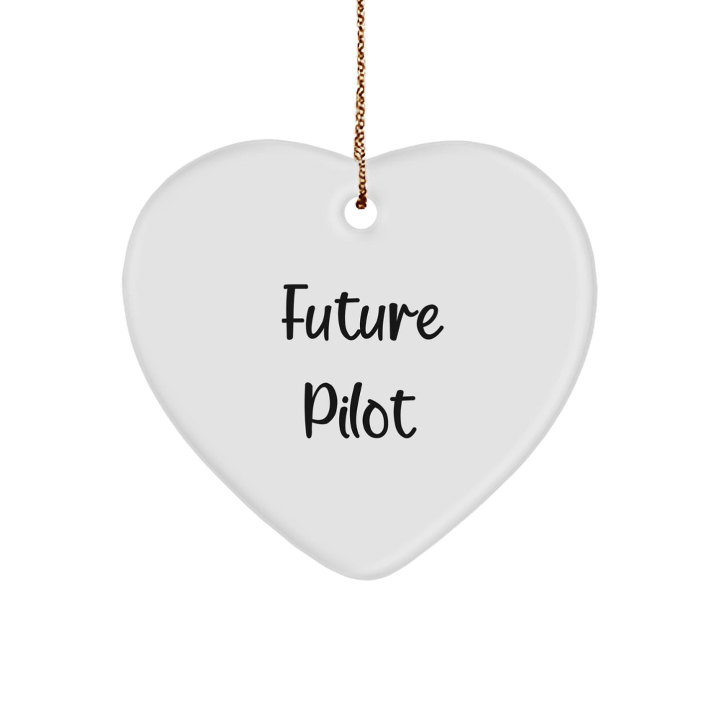 Funny Future Pilot Heart Ornament, Gifts from Friends for Future Pilots, Christmas Unique Gifts - Image 1
