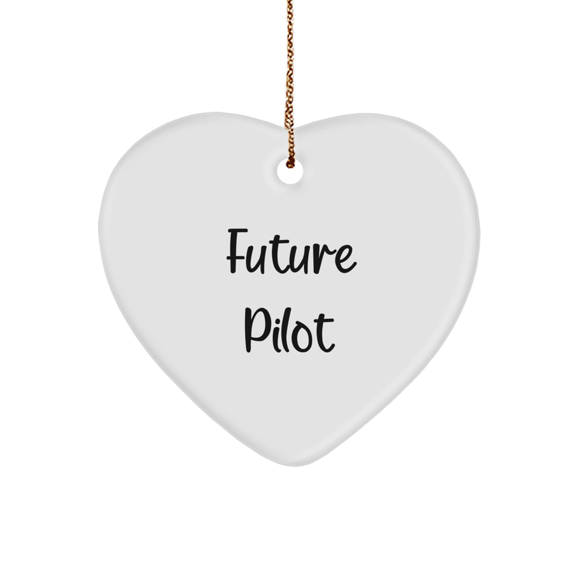 Funny Future Pilot Heart Ornament, Gifts from Friends for Future Pilots, Christmas Unique Gifts - Image 1