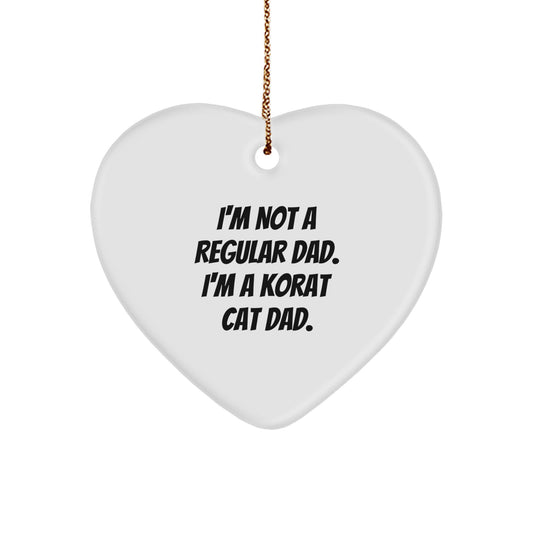 Korat Cat Dad Gifts from Men to Korat Cat Lovers, Heart Ornament for Christmas - Image 1