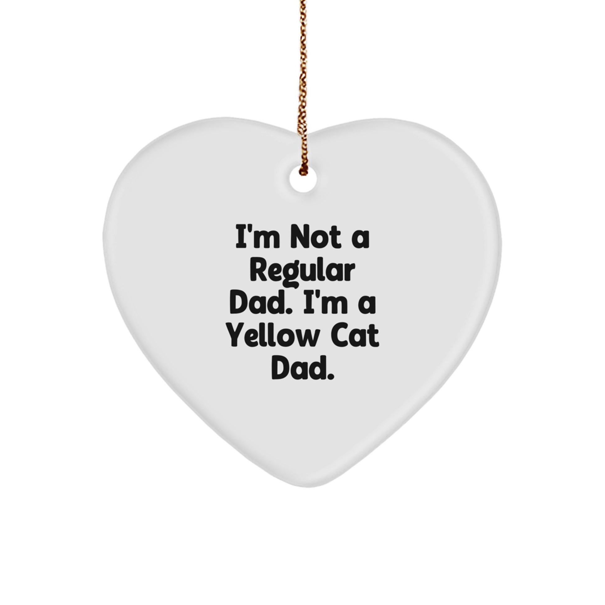Funny Yellow Cat Dad Heart Ornament, Gifts from Men, for Yellow Cat Lovers, Christmas Unique Gifts - Image 1