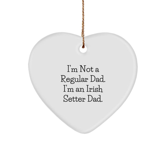 Irish Setter Dog Dad Gifts for Men from Friends, Heart Ornament for Christmas - Image 1