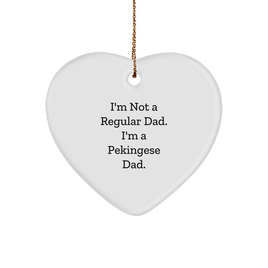Pekingese Dad Heart Ornament, Funny Quote, Gift from Dad to Pekingese Dog, Christmas Unique Gifts for Men, Family, Friends, Coworkers - Image 1