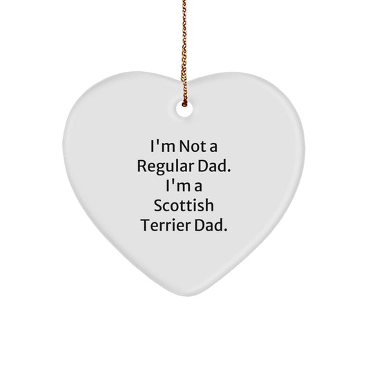 Funny Scottish Terrier Dad Gifts from Men for Scottish Terrier Dog Lovers - Heart Ornament Christmas Unique Presents - Image 1