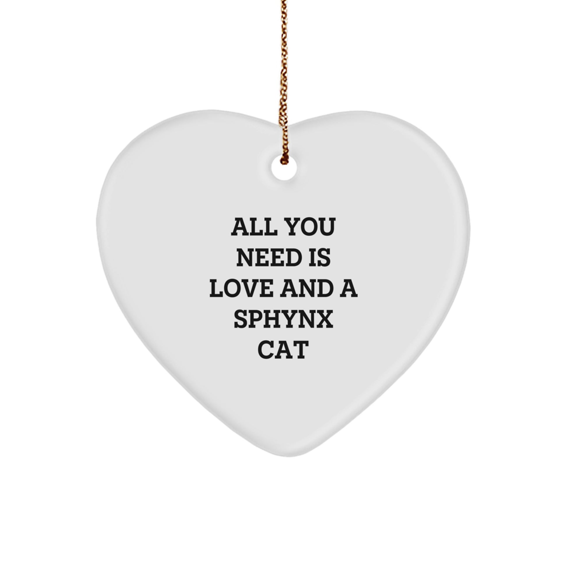 Sphynx Cat Love Gifts from Friends for Christmas - Heart Ornament - Image 1