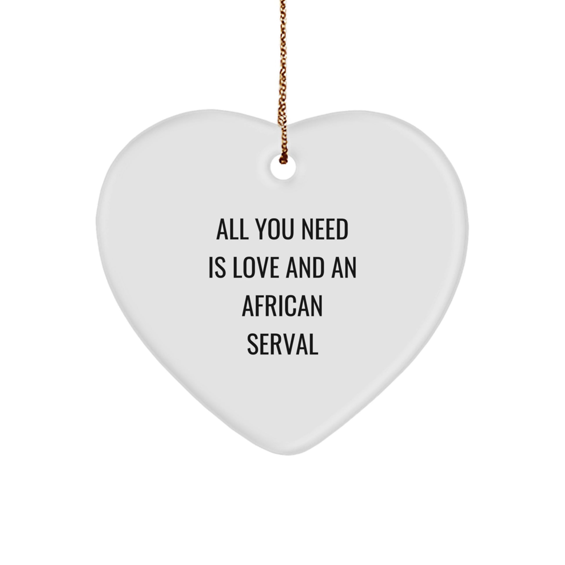 African Serval Cat Heart Ornament Gifts from Friends, Fun Christmas Unique Presents for African Serval Cat Lovers - Image 1