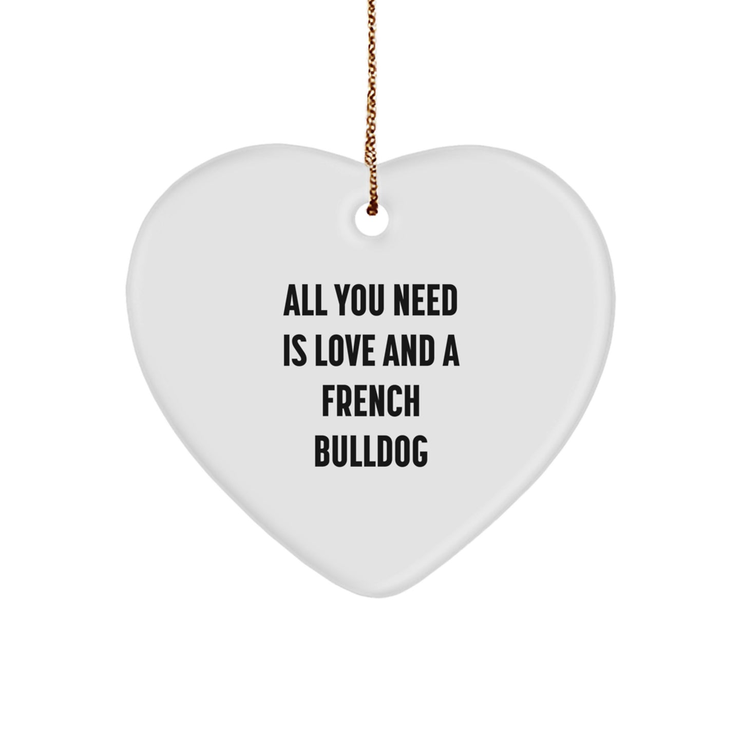 French Bulldog Love Heart Ornament, Gifts from Friends, Family, Christmas Unique - Image 1