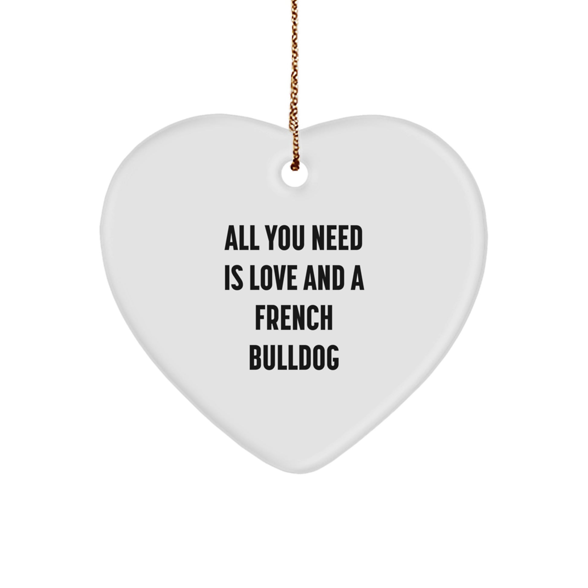 French Bulldog Love Heart Ornament, Gifts from Friends, Family, Christmas Unique - Image 1