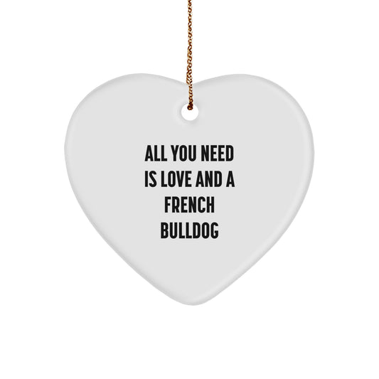 French Bulldog Love Heart Ornament, Gifts from Friends, Family, Christmas Unique - Image 1