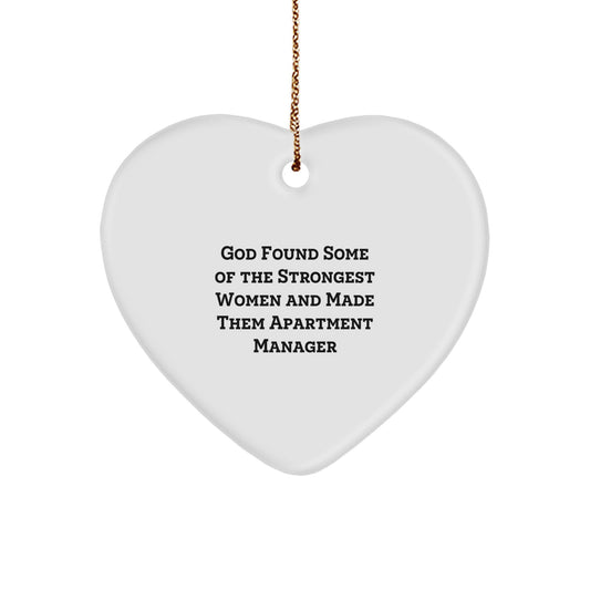 Gifts from Men for Strong Women Apartment Managers - Funny Heart Ornament for Christmas - Image 1