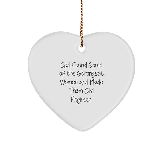 Funny Civil Engineer Gifts from Men to Friends, Heart Ornament for Christmas - Image 1