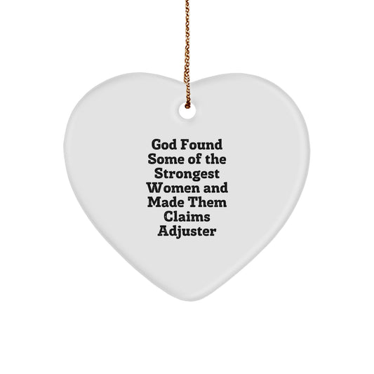 Funny Claims Adjuster Heart Ornament Gifts from Friends, Coworkers, or Family, Perfect for Christmas - Image 1