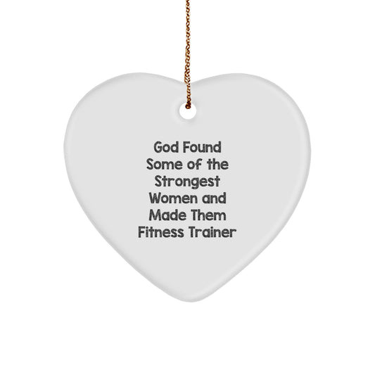 Fitness Trainer Gifts from Women, Funny Heart Ornament for Christmas, Quotes from God, Gifts for Fitness Trainers, Unique Christmas Unique Gifts - Image 1