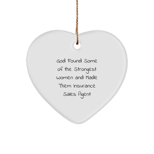 Funny Inspirational Insurance Sales Agent Gifts from Men to Coworkers, Heart Ornament for Christmas - Image 1