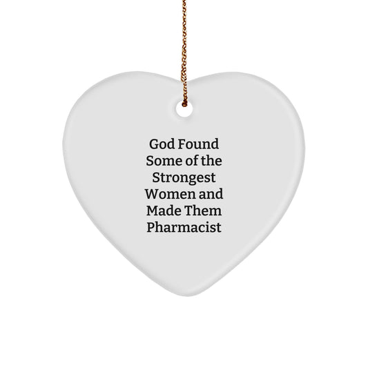 Funny Pharmacist Gifts from God - Men, Women, Coworkers and Family - Heart Ornament for Christmas - Image 1