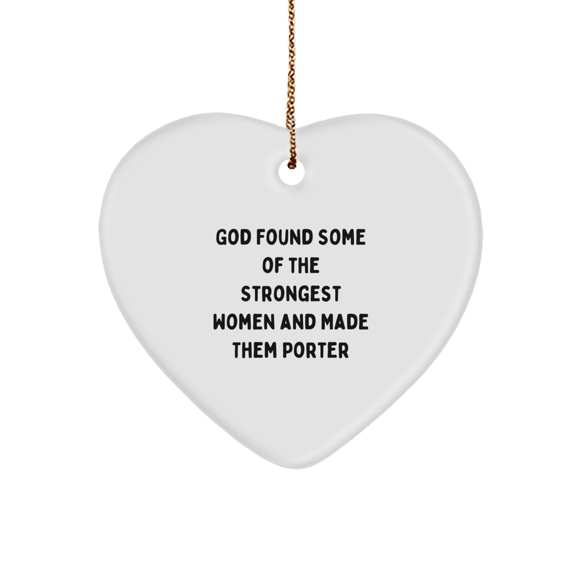Gifts from Men for Porter: Funny Heart Ornament, Porter Gifts, Christmas Unique - Image 1