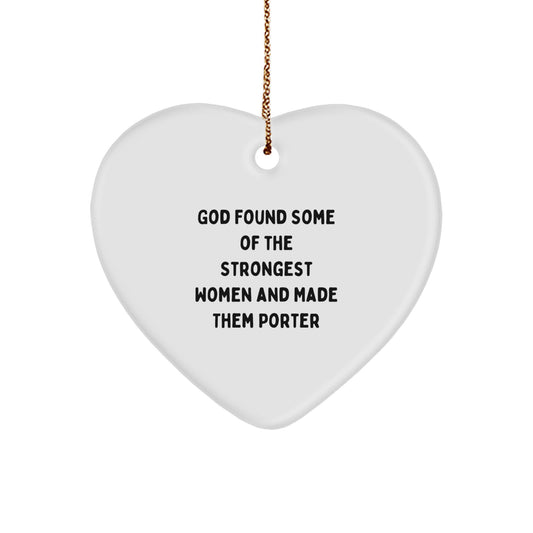Gifts from Men for Porter: Funny Heart Ornament, Porter Gifts, Christmas Unique - Image 1
