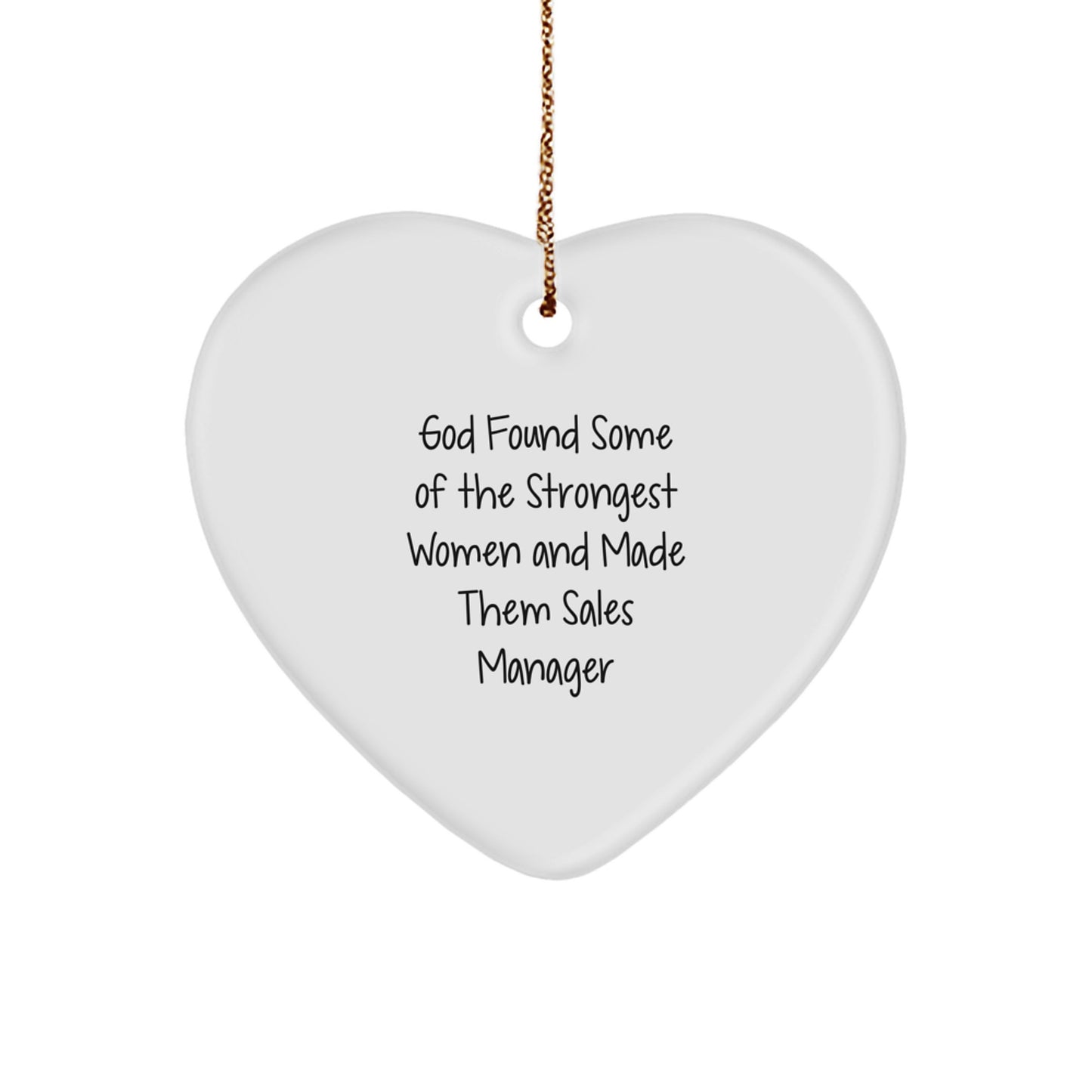 Funny Inspirational Sales Manager Gifts from Friends and Family - Heart Ornament for Christmas - Image 1