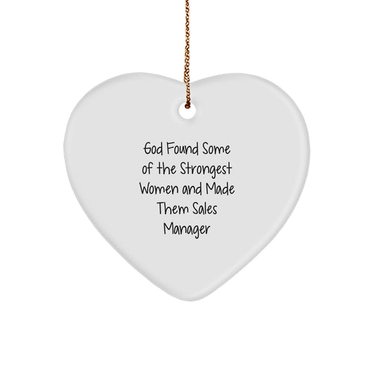 Funny Inspirational Sales Manager Gifts from Friends and Family - Heart Ornament for Christmas - Image 1