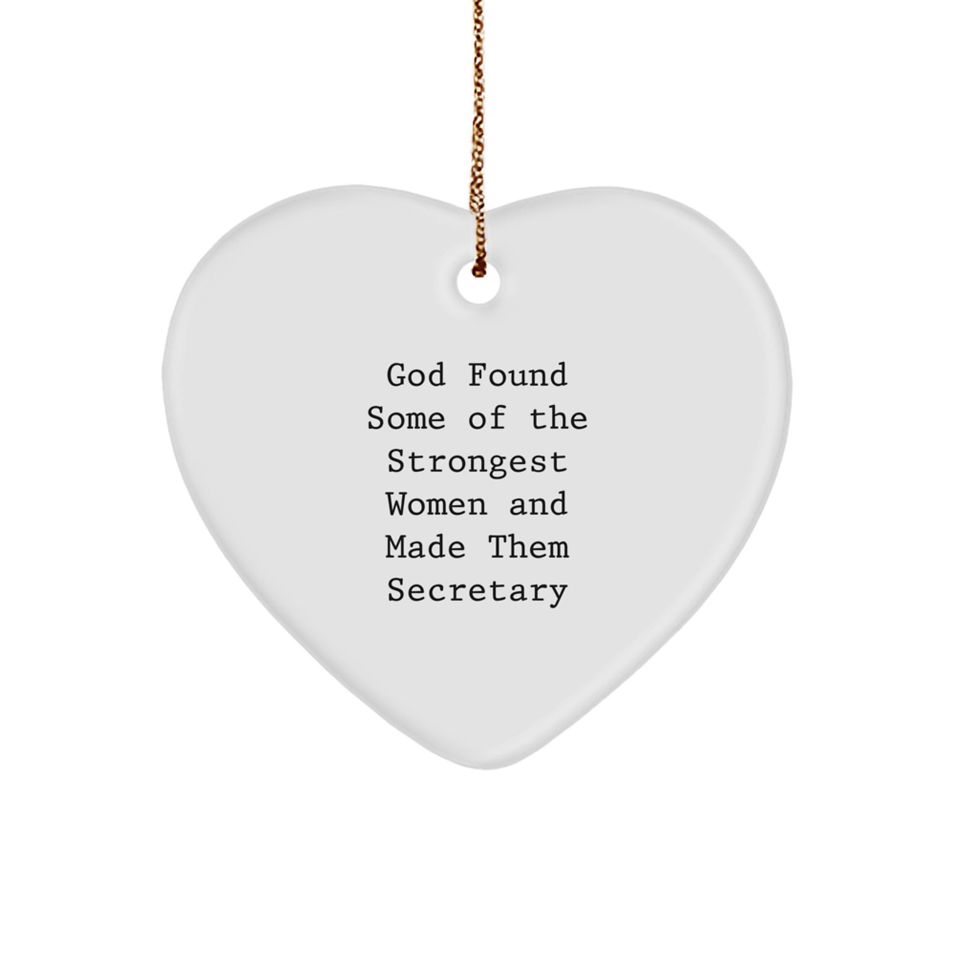 Secretary Gifts from Men, Funny Heart Ornament with Quote, Unique Christmas Memorable Presents for Women, Coworkers, Family - Image 1