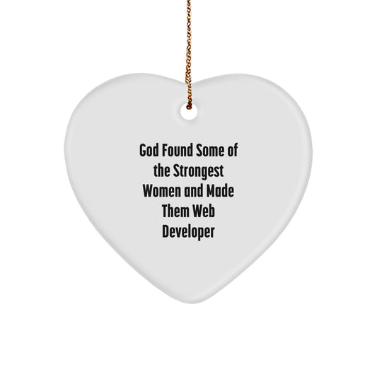 Gifts from Friends for Web Developers - Funny Heart Ornament - Christmas Unique - Image 1