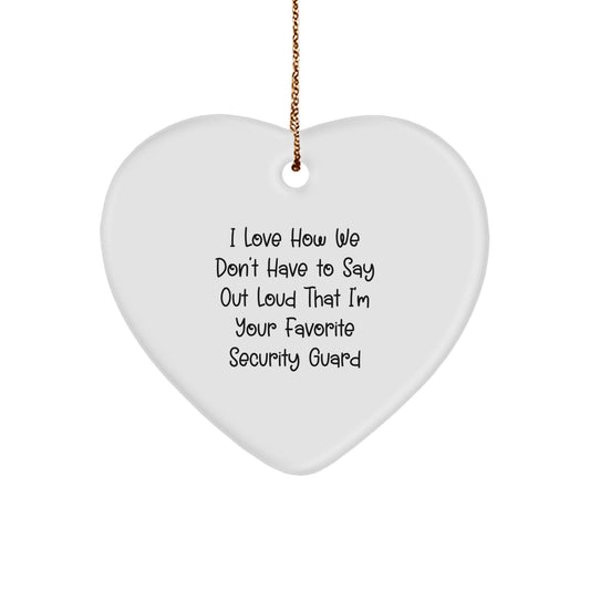 Security Guard Heart Ornament, Funny Quote, Gifts from Friends to Security Guard, for Men, Women, Coworkers, Family, Christmas Unique Gifts - Image 1