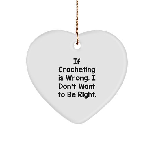 Crocheting Gifts from Friends with a Twist - Heart Ornament with Funny Quote for Christmas - Image 1