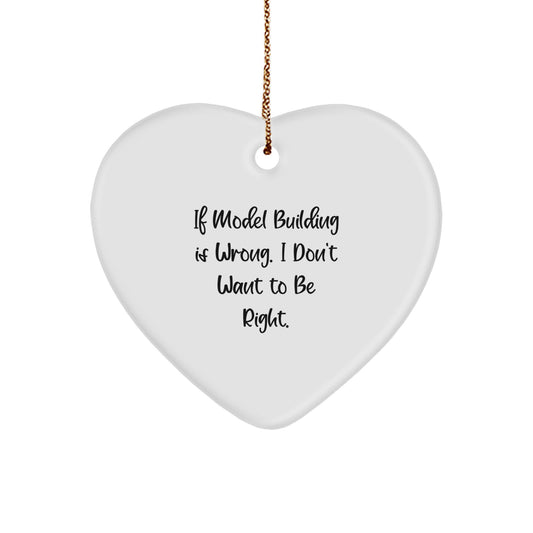Funny Model Building Heart Ornament Gifts for Model Building Enthusiasts from Friends, White Color, Heart Shaped, Perfect for Christmas - Image 1