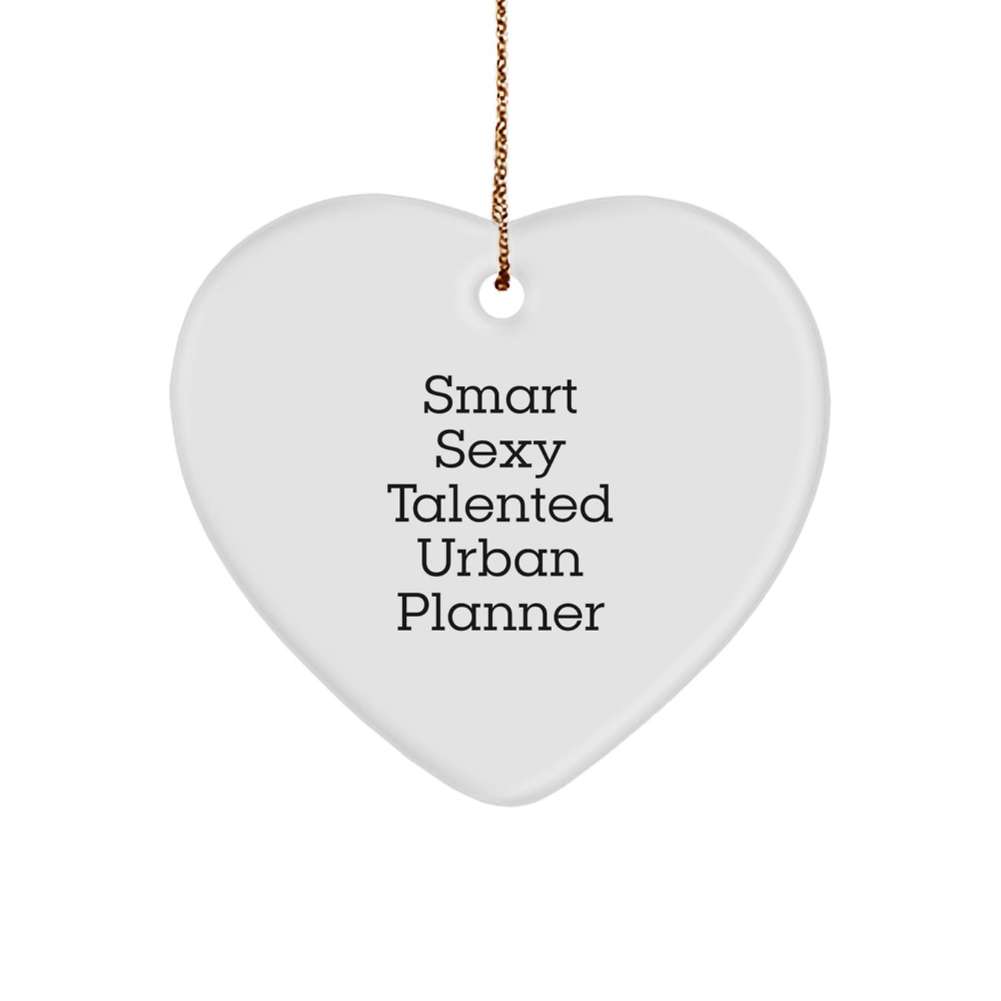 Funny Urban Planner Gifts from Friends - 'Smart Sexy Talented' Heart Ornament for Christmas - Image 1