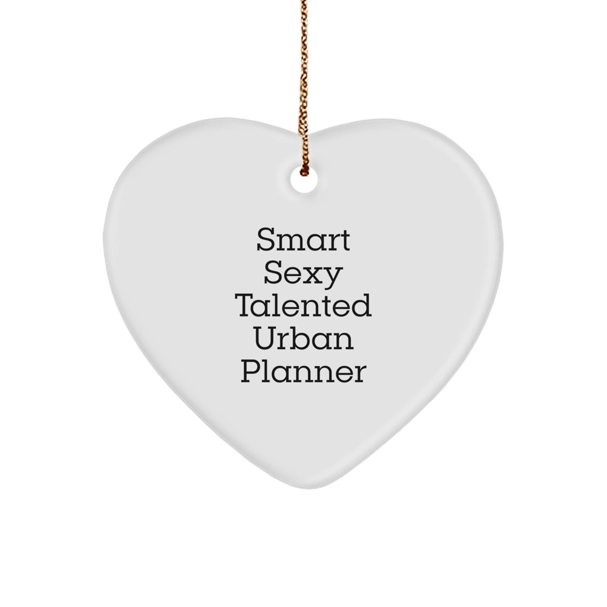 Funny Urban Planner Gifts from Friends - 'Smart Sexy Talented' Heart Ornament for Christmas - Image 1