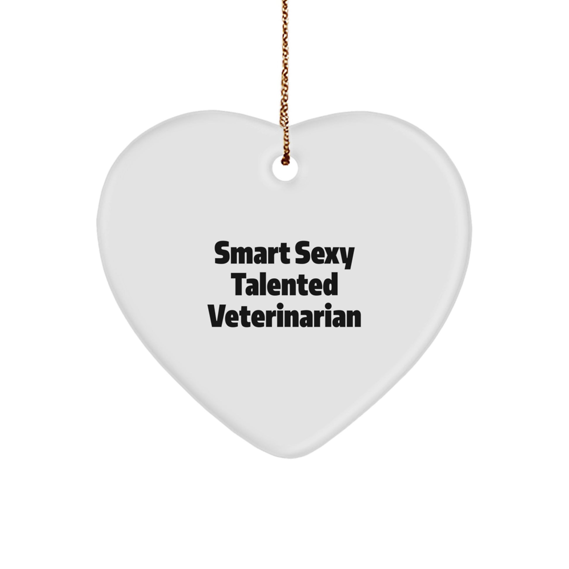 Funny Veterinarian Gifts from Friends, 'Smart Sexy Talented Veterinarian' Heart Ornament for Christmas, Perfect for Veterinarian Lovers - Image 1