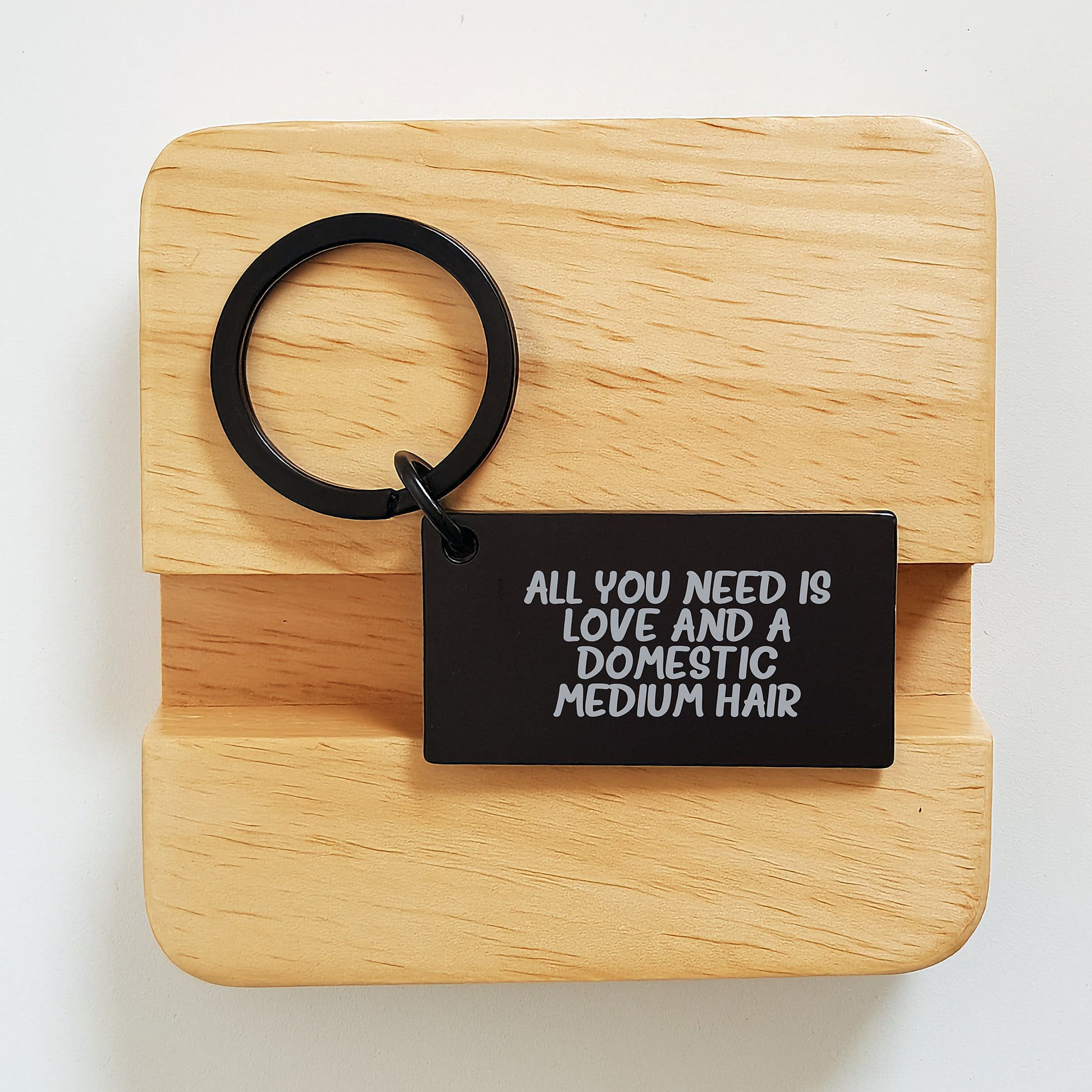 Domestic Medium Hair Love Keychain, Gifts from Friends for Graduation Unique Gifts, 'All You Need Is Love' - Image 2