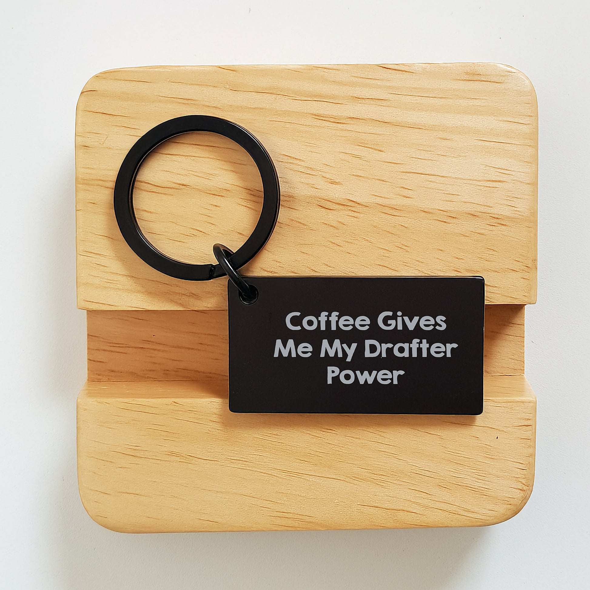 Drafter Power Keychain, Funny Quote Gifts for Men from Family, Unique Graduation Keychain - Image 2