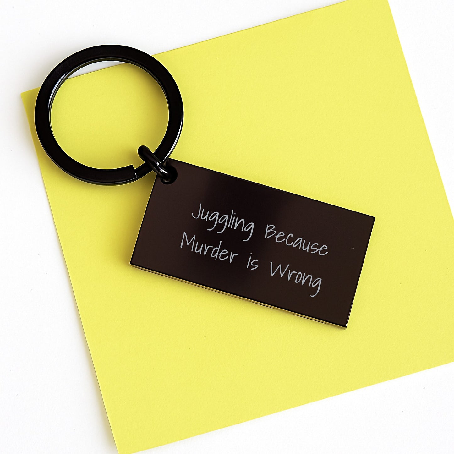 Juggling Keychain Gift for Juggling Enthusiasts Funny Quote 'Juggling Because Murder Is Wrong' from Friends for Birthday - Image 3