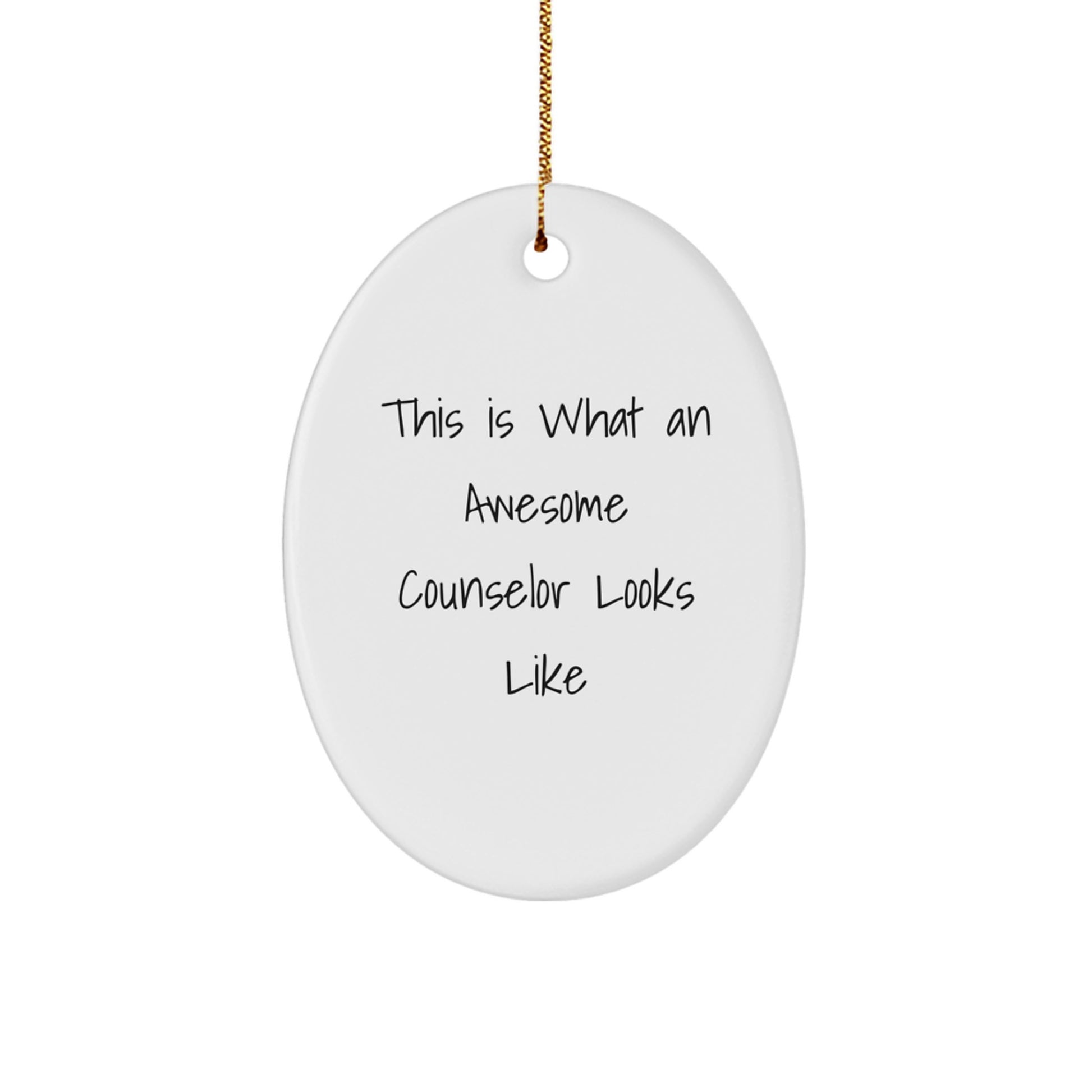Gifts from Friends for Awesome Counselor - This Is What An Awesome Counselor Looks Like Oval Ornament for Christmas - Image 1