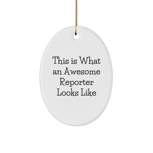Reporter Oval Ornament Gifts from Men to Reporters, This Is What An Awesome Reporter Looks Like, Christmas Unique Gifts - Image 1